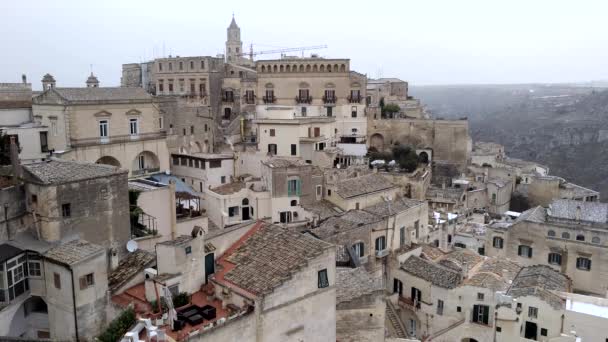Pohled na Sassi. Matera – Itálie — Stock video