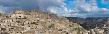 Matera'nın Sassi panorama - İtalya