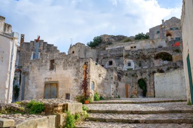 Matera'nın Sassi panorama - İtalya