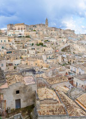 Matera'nın Sassi panorama - İtalya