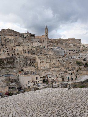 Matera'nın Sassi panorama - İtalya