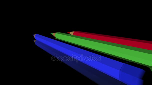 Tužka animovaný na černém pozadí — Stock video