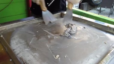 Şu anda yapılan dondurma hazırlama