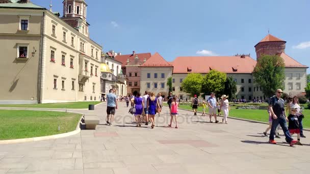 Королівський палац у Вавелі - Краків - Польща — стокове відео