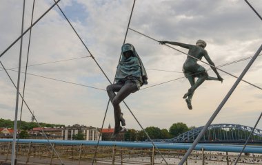 Krakow'ın babası Bernatek yaya köprüsü - Krakow