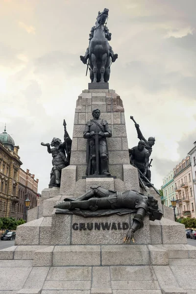 格伦瓦德纪念碑在 Matejki 广场-克拉科夫-波兰 — 图库照片