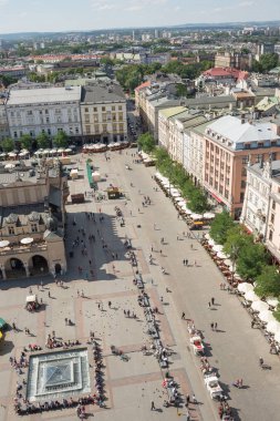 Main Square - Krakow - Polonya havadan görünümü
