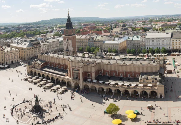 Letecký pohled na hlavní náměstí - Krakov - Polsko — Stock fotografie