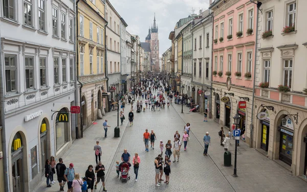 Aerial view of Florianska street - Krakow - Poland — Stock Photo, Image