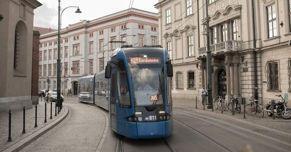Tram in Krakow Stad - Polen — Stockfoto