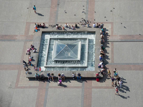 メイン広場 - クラクフ - ポーランドの空撮 — ストック写真