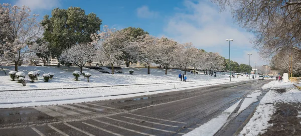 Nieve en Scampia - Nápoles - IT — Foto de Stock