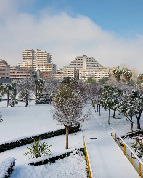 Snö i Scampia - Neapel - det — Stockfoto