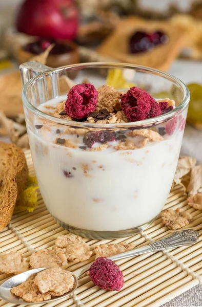 Autumnal food background with rusks and jam — Stock Photo, Image