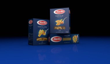 3D hazırlama paketi Barilla İtalyan makarna illüstrasyon editörü