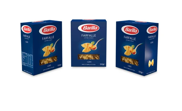Paquete de renderizado 3D de pasta italiana Barilla editoria ilustrativa — Foto de Stock