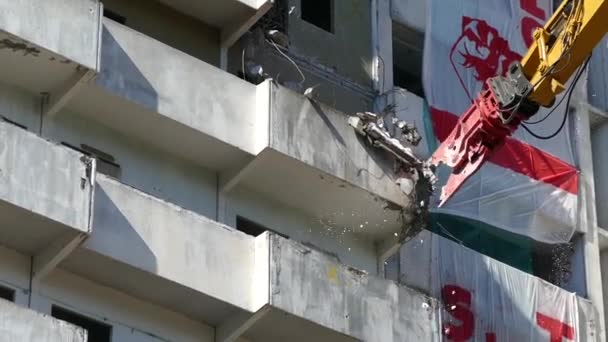 ナポリ イタリア 2020年2月20日 歴史的日 40年後グリーン セイルは破壊された劣化とフィクションの象徴ゴモラ — ストック動画