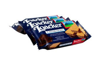 İtalya, 19 Şubat 2020: Çoklu paket gofret Loacker markası