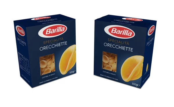 Italia Enero 2020 Paquete Orecchiette Renderizado Pasta Italiana Barilla Blanco —  Fotos de Stock