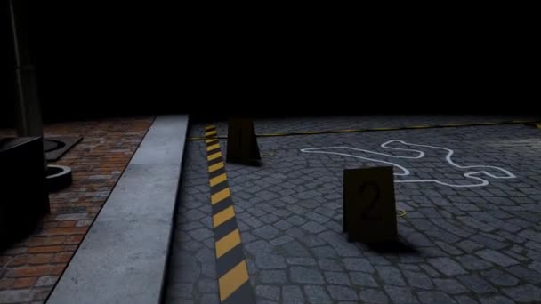 3Dシルエットで犯罪現場のレンダリング — ストック動画