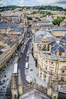 Bath Abbey Bath, Somerset banyosundan üst cityscape kule