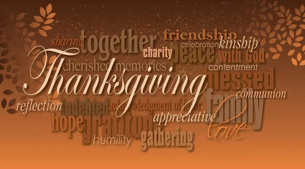 Thanksgiving holiday word montage with leaves — Stock Vector