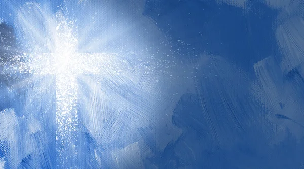 Soyut ışık ışınları ile grafik Hıristiyan çapraz.