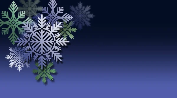 Weihnachten Schneeflockenschmuck vor blauem Hintergrund — Stockfoto