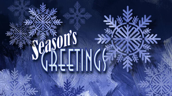 クリスマス季節のご挨拶の休日の雪の結晶の装飾品とメッセージ — ストック写真