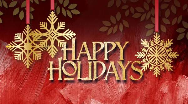 Noel kar tanesi altın süsler ile Happy Holidays haber