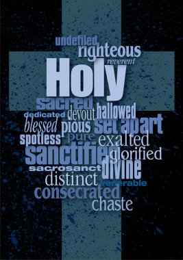 Holy word montage and Christian Cross clipart