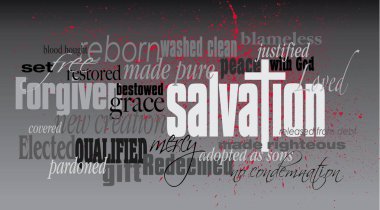 Christian Salvation word montage clipart