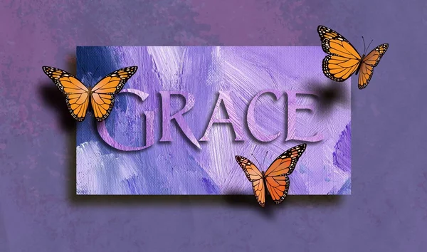 Grace and free butterflies — Stock Photo, Image