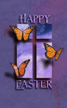 Mutlu Paskalya kelebekler Christian ile çapraz