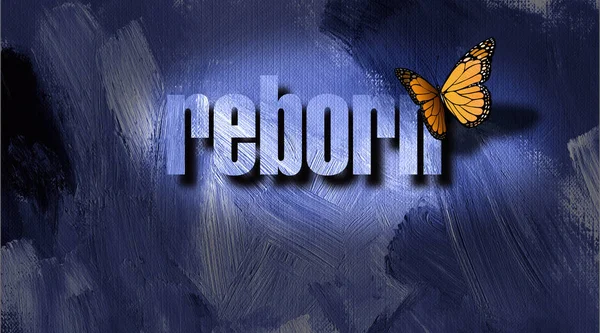 Grafické Reborn Butterfly a texturou pozadí — Stock fotografie