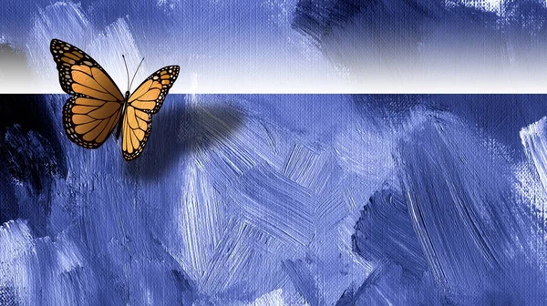 질감 배경으로 수평선에 그래픽 나비 — 스톡 사진