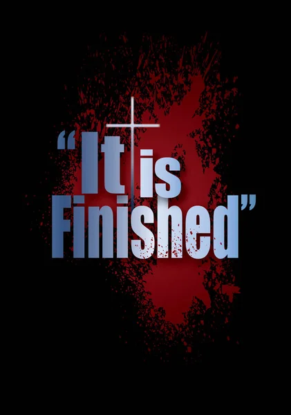 Easter It is Finished Spattered type treatment — Stock Photo, Image