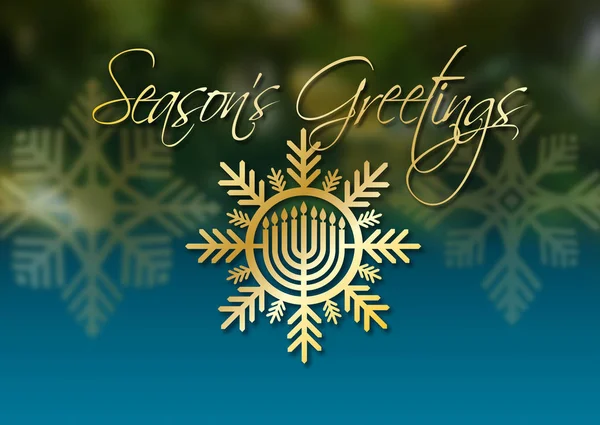 Season's Greetings Hanukkah Menorah holiday ornament background — ストック写真