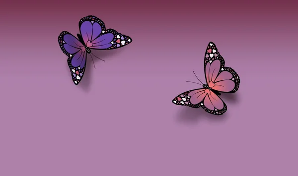 Валентинки Бабочки приветствуют абстрактный графический фон — стоковое фото