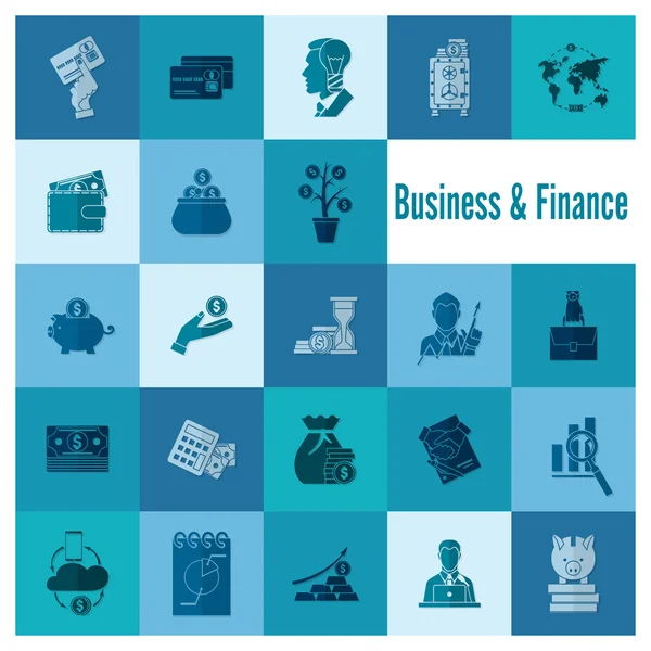Σύνολο εικονιδίων επιχειρήσεων και χρηματοδότησης — Διανυσματικό Αρχείο
