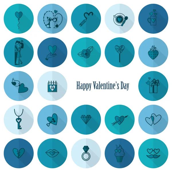 Happy Valentijnsdag pictogrammen — Stockvector