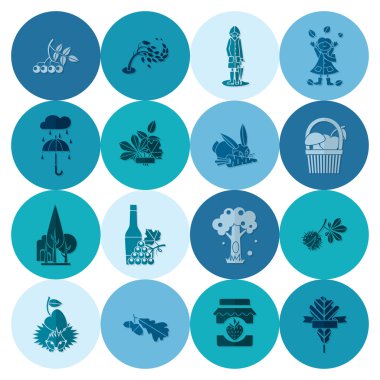 Düz sonbahar simgeler kümesi