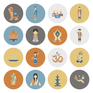 Diwali. Hint Festivali simgeler