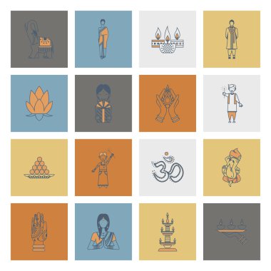Diwali. Hint Festivali simgeler