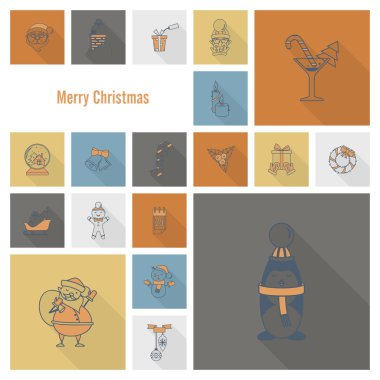 Noel ve Kış simgeleri koleksiyonu