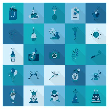 Mutlu doğum günü Icons set