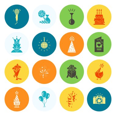 Mutlu doğum günü Icons set