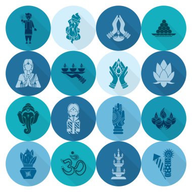 Diwali. Hint Festivali simgeler