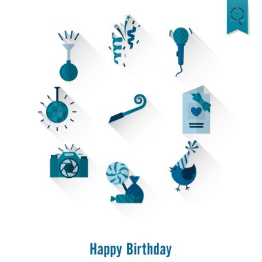 Mutlu doğum günü Icons set