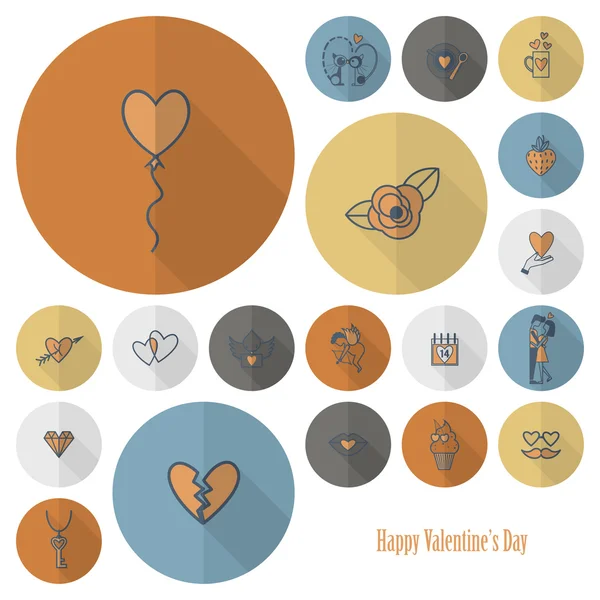 Happy Valentines Day Icons — Stock Vector